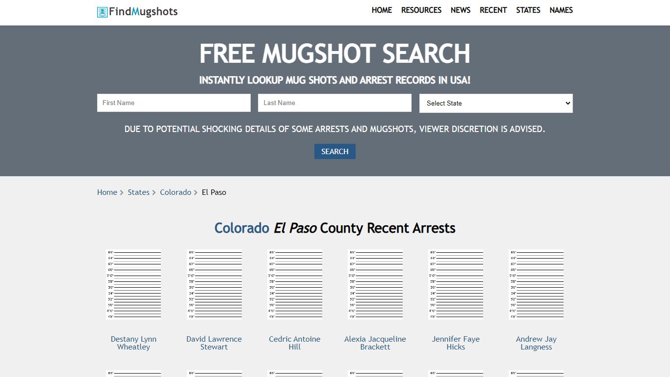 Find El Paso Colorado Mugshots - Find Mugshots